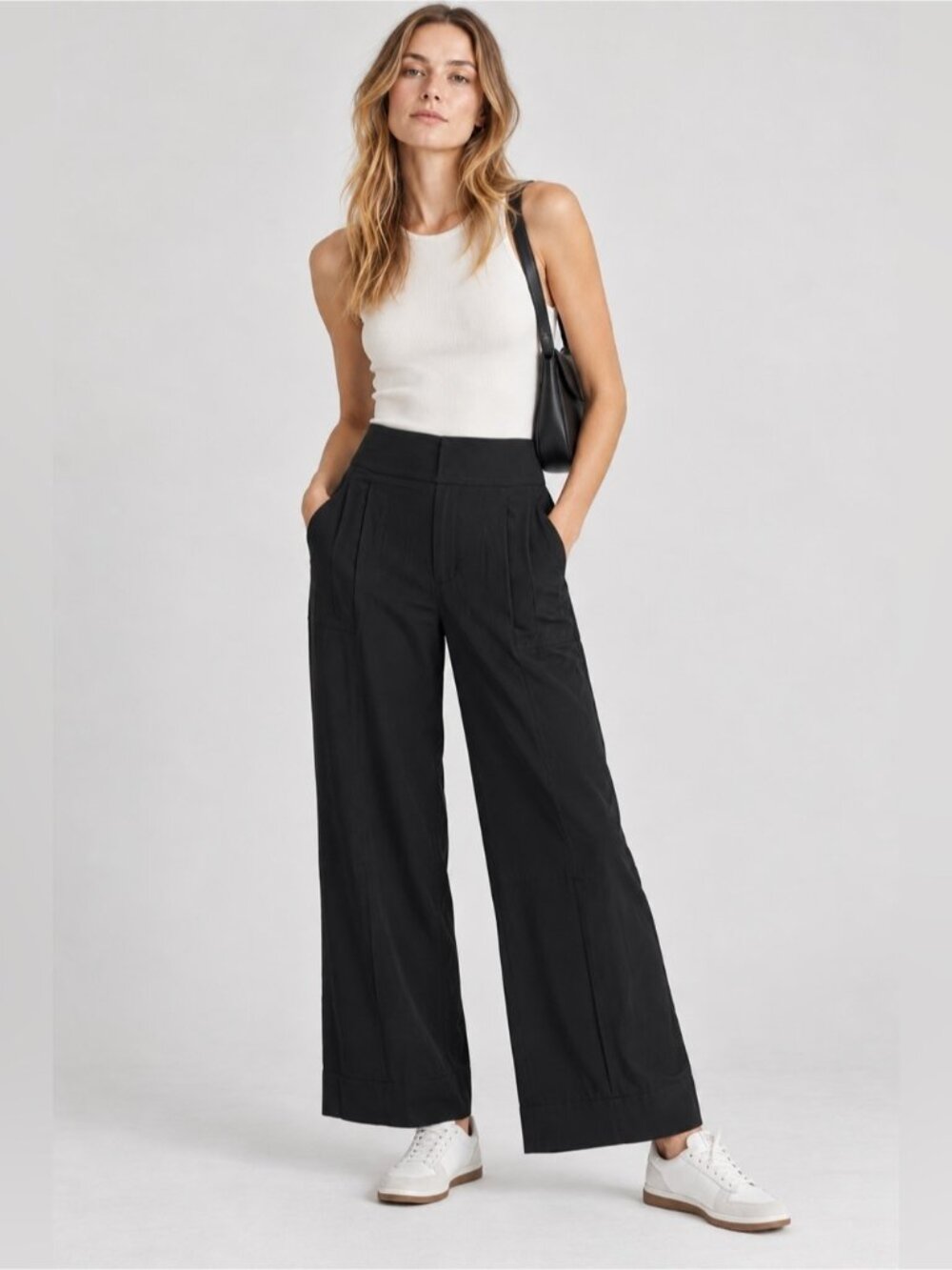 Kit and Ace Black Wide-Leg Pants – Size 6